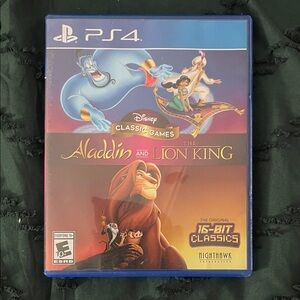 Disney Aladdin and The Lion King PS4 Game - Blue Case